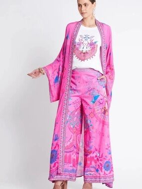 Czarina Pink Feeling Rhinestone encrusted palazzo pants